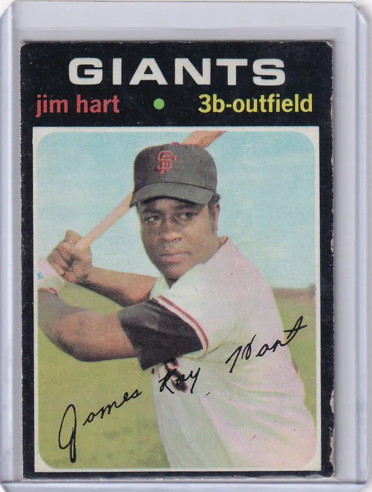 Jim Hart batting on 1971 Topps Baseball card for San Francisco Giants