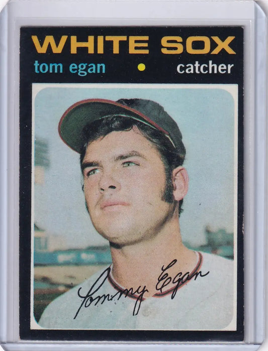 Vintage 1971 Topps Baseball card of Tom Egan from the Chicago White Sox