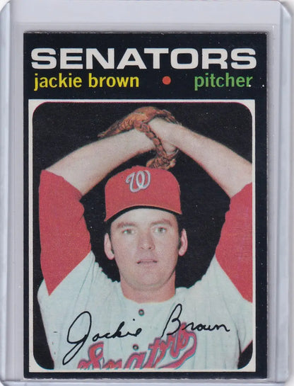 Vintage 1971 Topps Baseball #591 Jackie Brown Washington Senators card for collectors