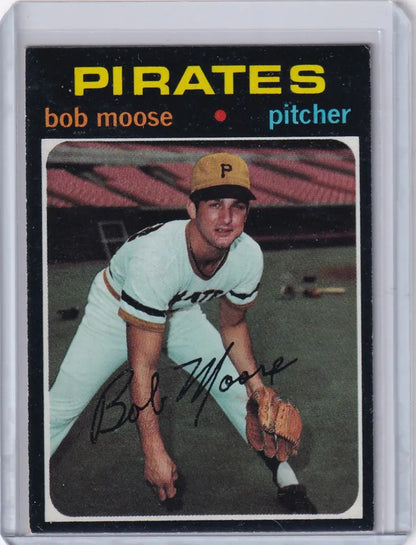 1971 Topps Baseball card of Bob Moose from the Pittsburgh Pirates