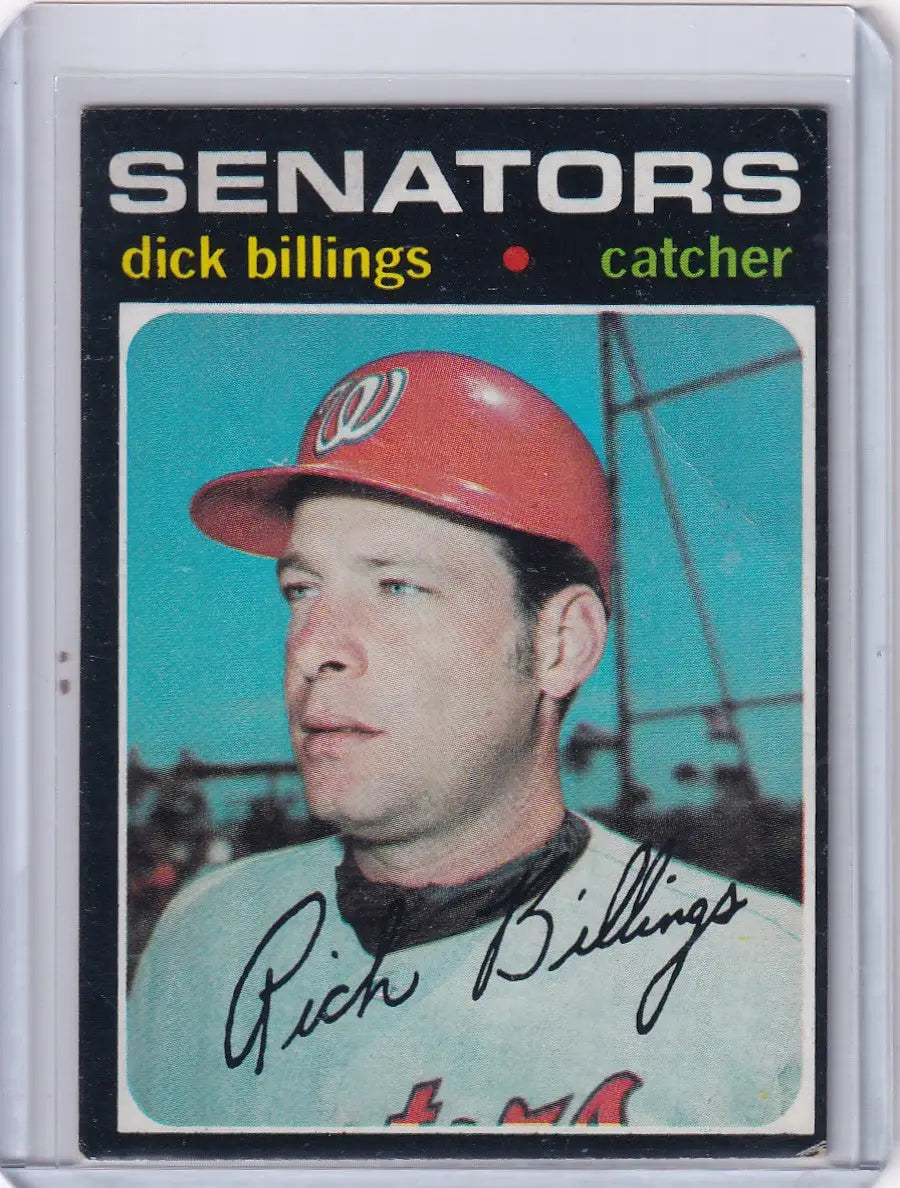 Vintage 1971 Topps Baseball card of Dick Billings, catcher for Washington Senators