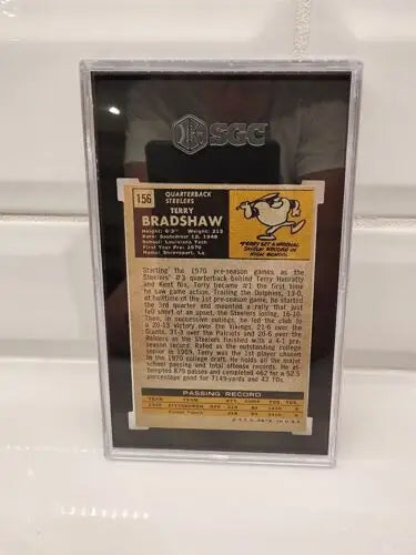 Graded Terry Bradshaw football trading card from 1971 Topps SGC 4.5 sports trading card