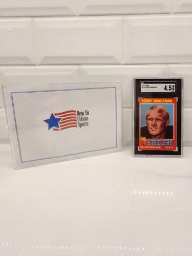 Terry Bradshaw football trading card from 1971 Topps with SGC 4.5 grade