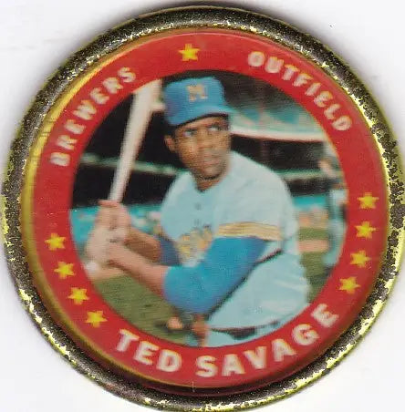 Vintage Topps Coins Ted featuring Ted Savage of the Brewers for collectors