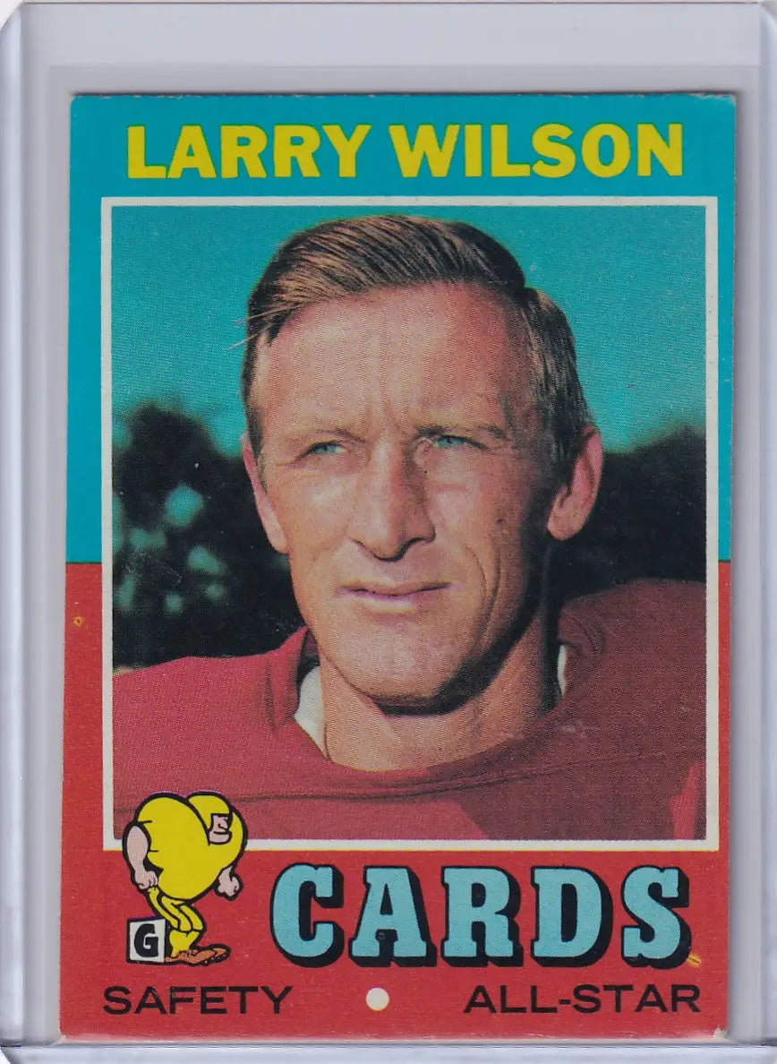Vintage Topps Football card of Larry Wilson from the St. Louis Cardinals team