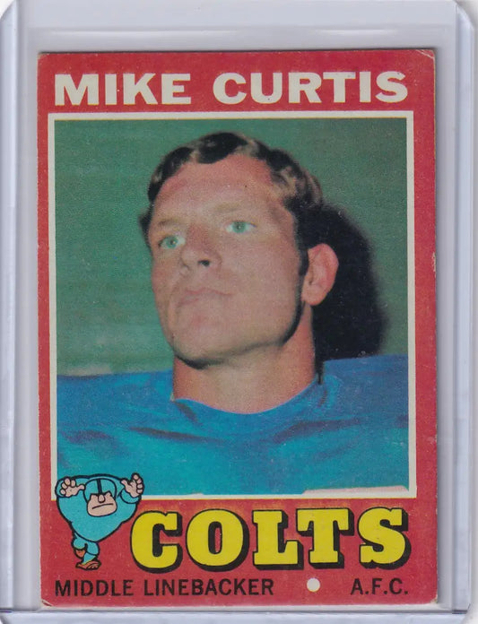 Vintage Topps Football card featuring Mike Curtis of the Baltimore Colts