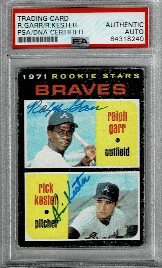 1971 Topps RALPH GARR RICK KESTER Signed Baseball Card PSA/DNA #494 Braves RC’s