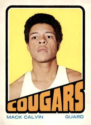 Vintage basketball card of Mack Calvin from 1972-73 Topps sports trading collection