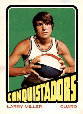 Vintage Larry Miller trading card from 1972-73 Topps #188 featuring San Diego Conquistadors