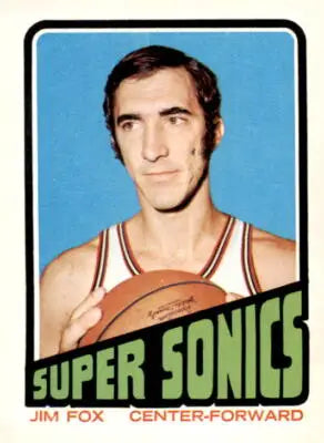 Jim Fox Seattle Supersonics player basketball trading card from 1972-73 Topps series