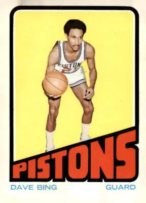 Vintage Dave Bing basketball card from 1972-73 Topps featuring Detroit Pistons player
