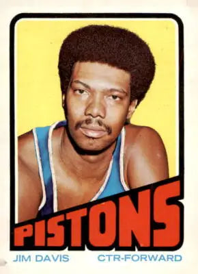 Jim Davis Detroit Pistons basketball card from 1972-73 Topps series