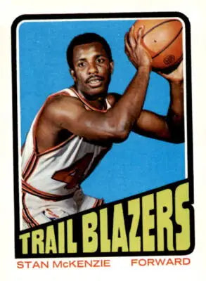 Stan McKenzie basketball trading card from 1972-73 Topps #84 with premium trading card features