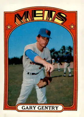 1972 Topps #105 Gary Gentry EX-MT sports trading card featuring the pitcher Gary Gentry