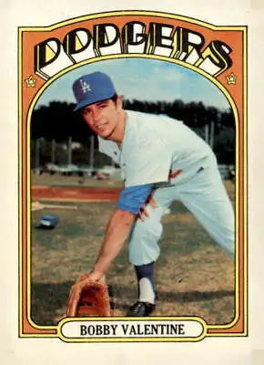1972 Topps #11 Bobby Valentine baseball card featuring Los Angeles Dodgers player