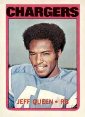 Jeff Queen football trading card from 1972 Topps #117 in EX-MT condition