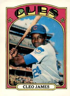 Cleo James baseball trading card 117a from 1972 Topps yellow under C and S