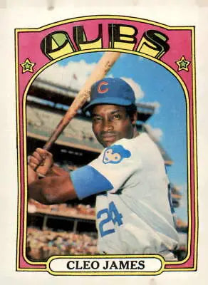 Cleo James baseball card 1972 Topps #117b Cleo in VG-EX condition for collectors