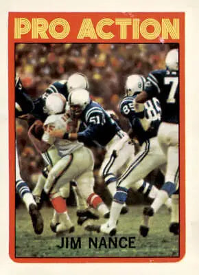 Jim Nance football card from 1972 Topps #119, a classic sports trading card collectible