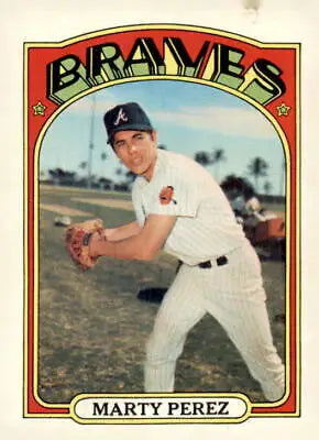 Marty Perez trading card from 1972 Topps #119 showcasing Marty Perez baseball player