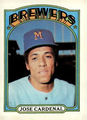 Jose Cardenal baseball card from 1972 Topps #12 in VG-EX condition