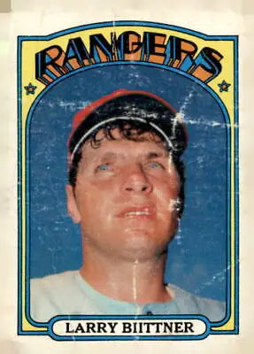 1972 Topps #122 Larry Biittner baseball card featuring the player in action
