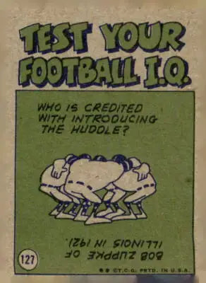 Vintage football trivia card of Bubba Smith from the 1972 Topps trading card collection