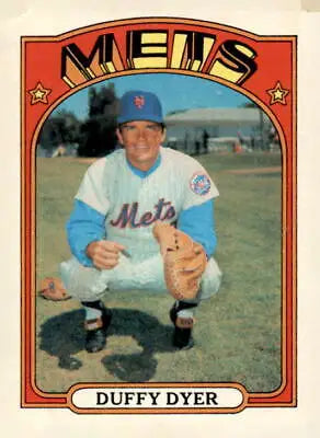 Duffy Dyer baseball card from 1972 Topps, showcasing the York Mets standout