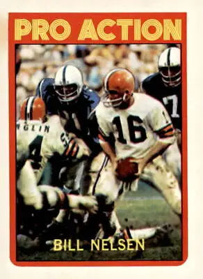 1972 Topps #130 Bill Nelsen EX-MT sports trading card featuring Cleveland Browns player