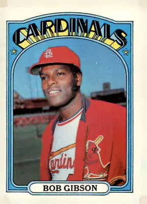 1972 Topps #130 Bob Gibson baseball card featuring the iconic Louis Cardinals pitcher