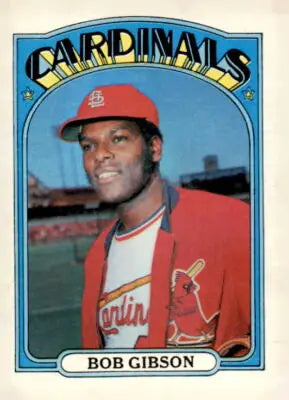 1972 Topps Bob Gibson baseball card showcasing Gibson baseball card collectible