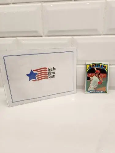 Joe Morgan trading card and box from 1972 Topps sports trading collection