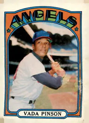 Vada Pinson baseball card from 1972 Topps #135 showcasing Vada Pinson memorabilia