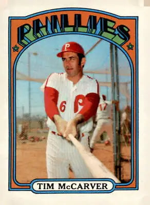 Tim McCarver baseball card from 1972 Topps series, collectible Tim McCarver product