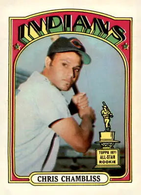 Chris Chambliss baseball card from the 1972 Topps series, featuring the Cleveland Indians