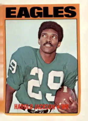 Harold Jackson trading card from 1972 Topps #146, excellent condition, sports memorabilia