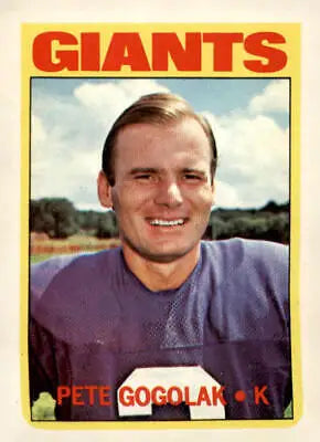 Pete Gogolak trading card from 1972 Topps #147 in VG-EX condition