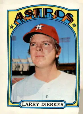 Vintage Larry Dierker baseball card from 1972 Topps #155 featuring Dierker baseball card
