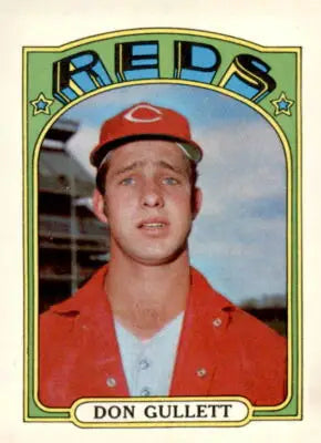 1972 Topps Don Gullett baseball card featuring Cincinnati Reds player for trading card collection