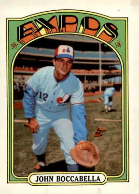 1972 Topps #159 John Boccabella baseball card featuring Montreal Expos player