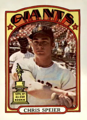 1972 Topps Chris Speier baseball card, a vintage Chris Speier trading collectible