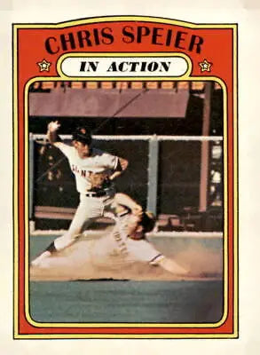 1972 Topps #166 Chris Speier EX-MT trading card featuring San Francisco Giants star Chris Speier