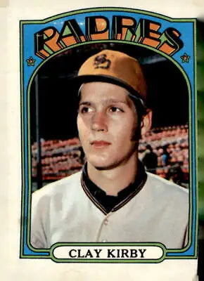 Clay Kirby 1972 Topps baseball card of San Diego Padres pitcher