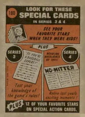 Vintage baseball card advertisement showcasing 1972 Topps Dock Ellis card featuring baseball legend