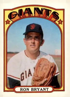 Ron Bryant trading card from 1972 Topps #185 featuring Ron Bryant baseball card