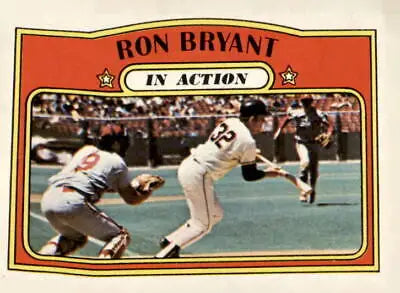 Ron Bryant baseball card from 1972 Topps #186 featuring San Francisco Giants player