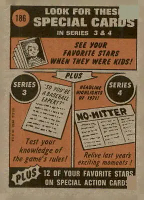 Vintage baseball card advertisement featuring 1972 Topps Ron Bryant sports trading card