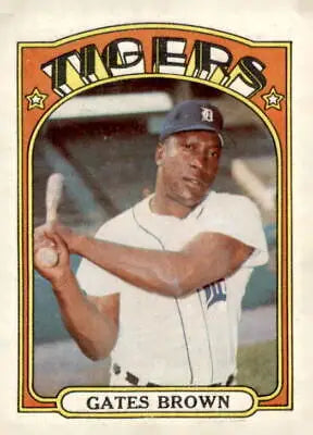 1972 Topps #187 Gates Brown VG-EX sports trading card featuring Hall of Famer Gates Brown
