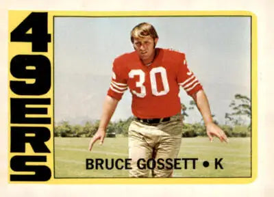 1972 Topps Bruce Gossett football trading card featuring Bruce Gossett from Gossett Trading