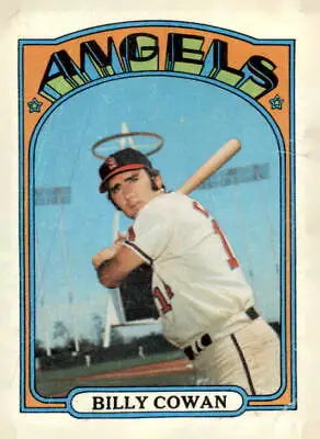 Billy Cowan baseball card from the 1972 Topps series, rated EX-MT